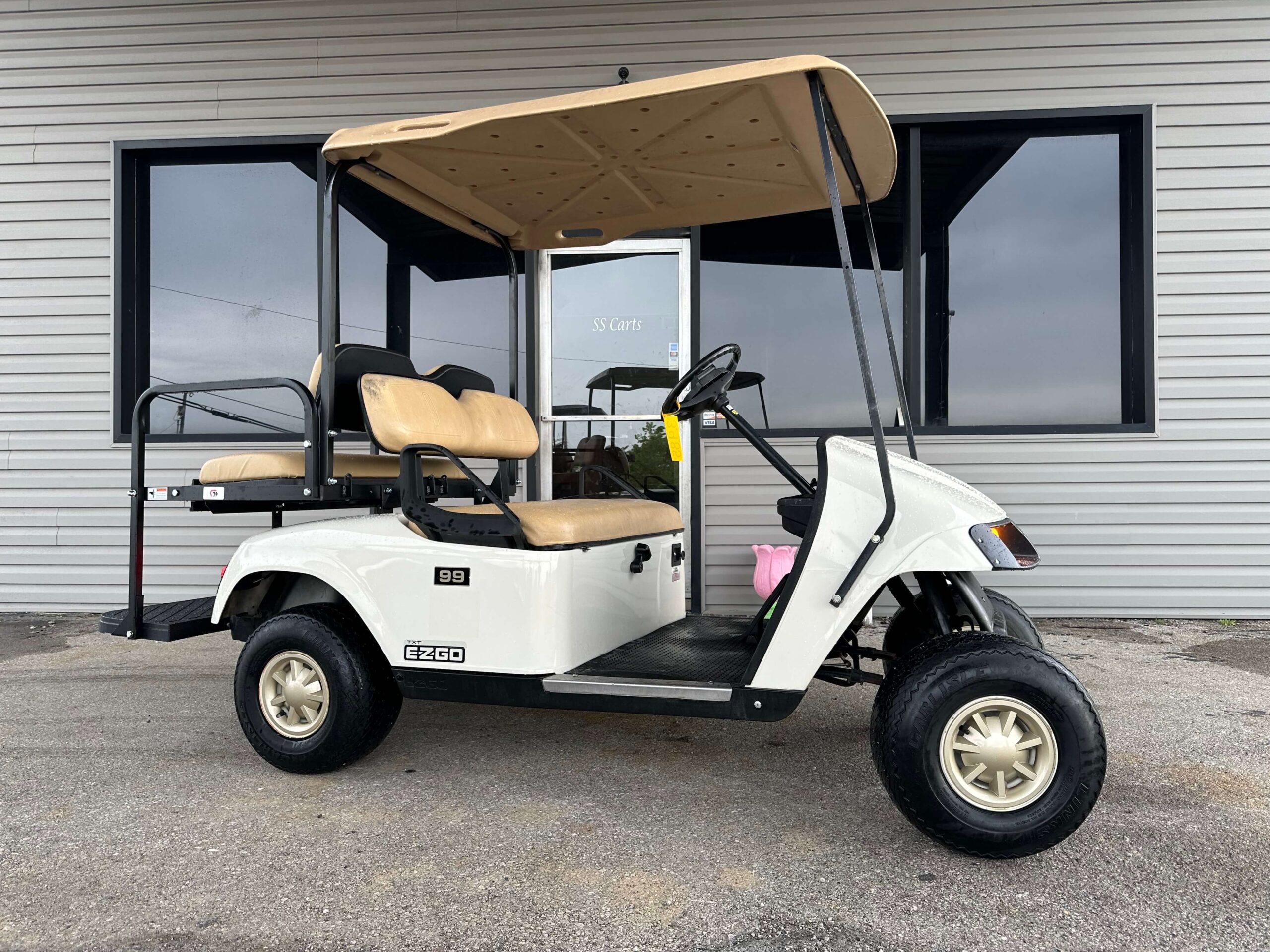 2013 E-Z GO TXT Gas 4P | White - SS Carts